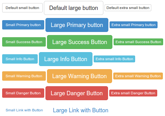 Buttons of different size